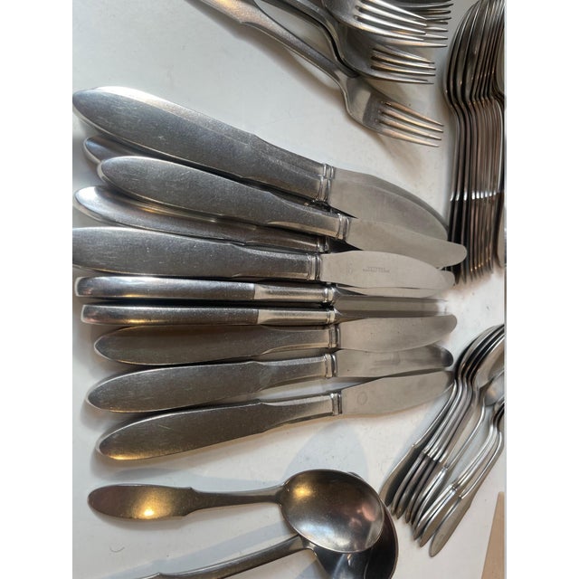 Mitra Stainless Cutlery Set for 12 from Georg Jensen, 1960s, Set of 68 For Sale - Image 7 of 14