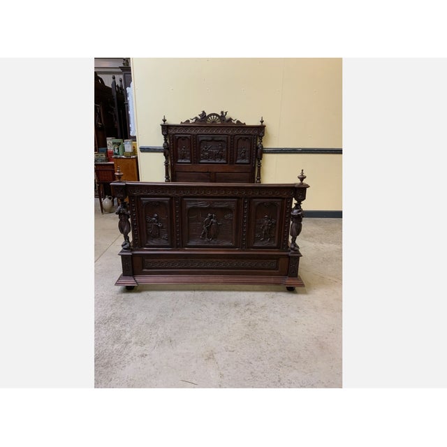 Antique Bed, Brittany, France, 1880 For Sale - Image 6 of 12