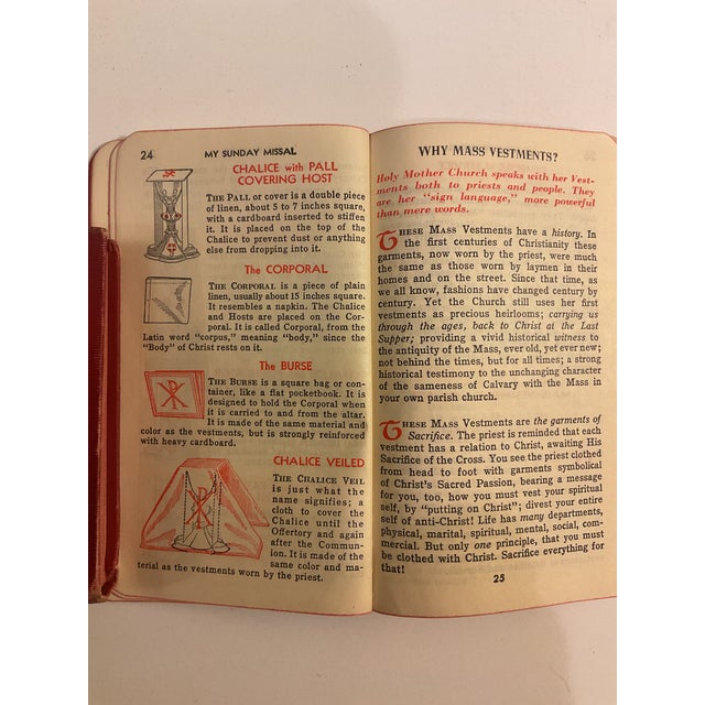 Black Vintage My Sunday Missal Explained by Father Stedman Catholic Prayer Book Pocket Missal For Sale - Image 8 of 9