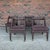 This is a set of four postmodern upholstered dining chairs. They feature a vibrant bronze and black speckled polyester...