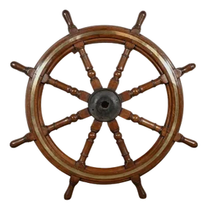 Teak Boat Wheel Bar