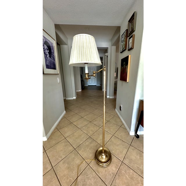 Vintage Ralph Lauren 'Sargent' Brass Swing Arm Floor Lamp For Sale In Palm Springs - Image 6 of 15