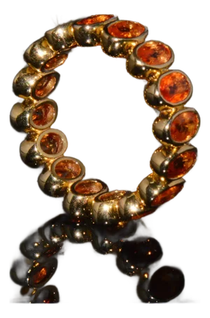 Certified Natural 5.04cts Orange Sapphire Solid 18k Gold Eternity Band Ring Sz 6.5
