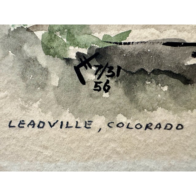 Henry Emil Salloch Original Watercolor on Paper Leadville, Colorado. 1956. For Sale - Image 4 of 7