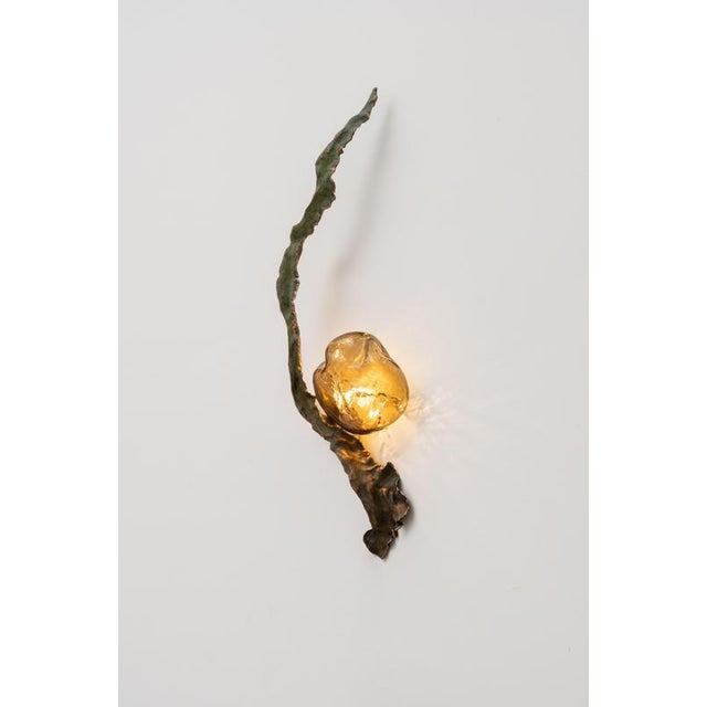 Posidoni Bronze and Handblown Glass Sconce by Emilie Lemardeley For Sale - Image 11 of 18