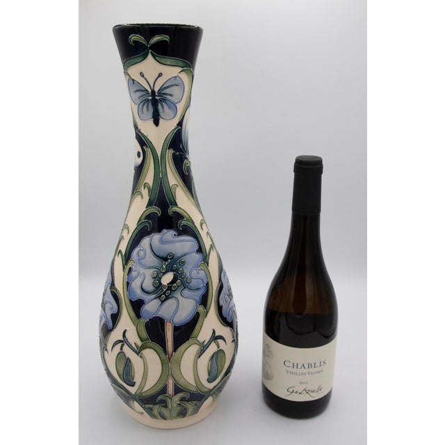 Blue Moorcroft by Rachel Bishop Pottery Vase - Limited Edition - Study in Blue - 17" For Sale - Image 8 of 8