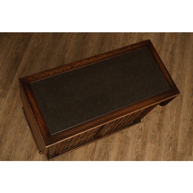 Jamestown Lounge Co. Gothic Revival Vintage Oak Drop-Leaf Server For Sale - Image 15 of 18