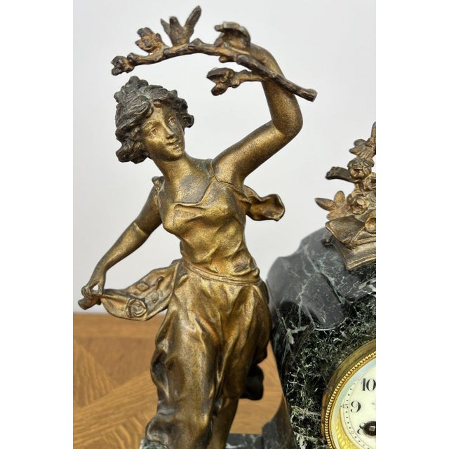 Vintage French Style Marble Clock For Sale - Image 6 of 18