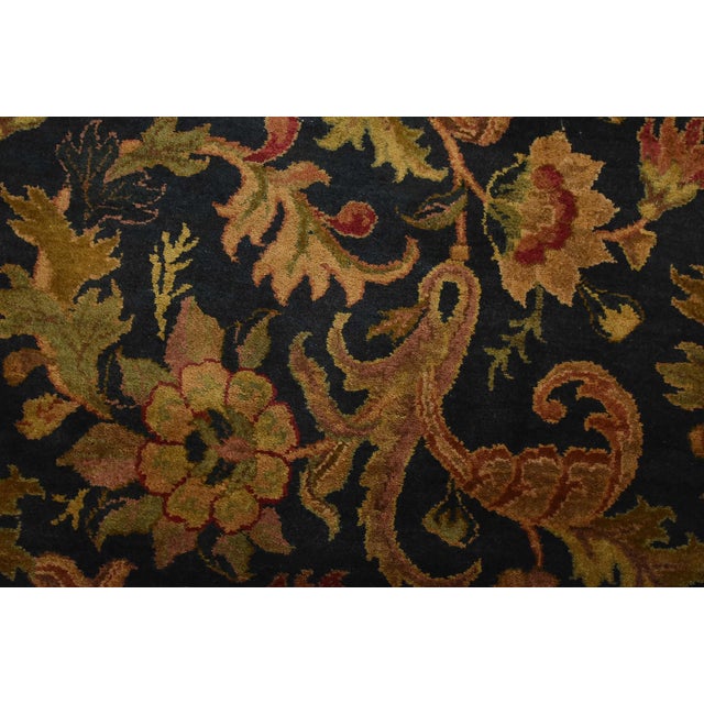 Textile Agra Runner 4′ X 10’3” Blue Wool Traditional Hand-Knotted Oriental Rug For Sale - Image 7 of 12