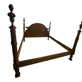 1980s Pineapple, Mahogany, King Size, 4 Post Bed by Baker Furniture Companyi For Sale