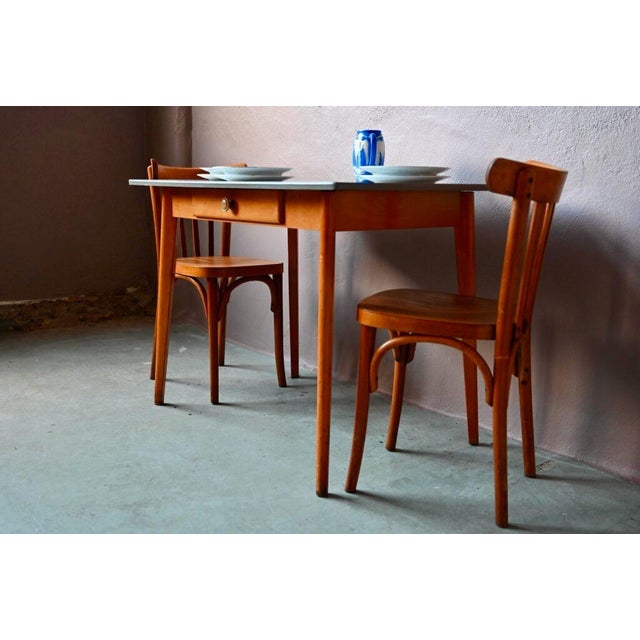 Vintage Formica Table with Compass Legs, 1960s For Sale - Image 15 of 18