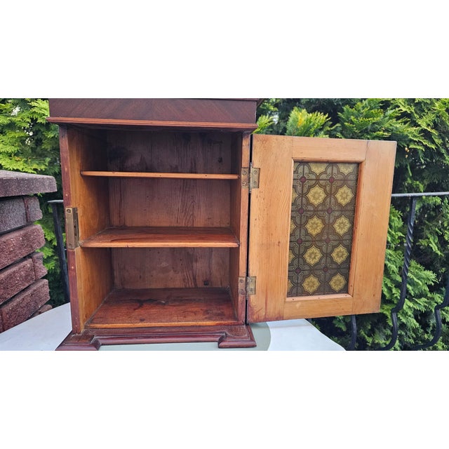 Neo-Baroque Cabinet with Stained-Glass Panel For Sale - Image 6 of 17