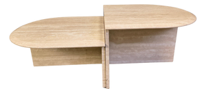 Vintage Travertine Coffee Tables, 1970s, Set of 2