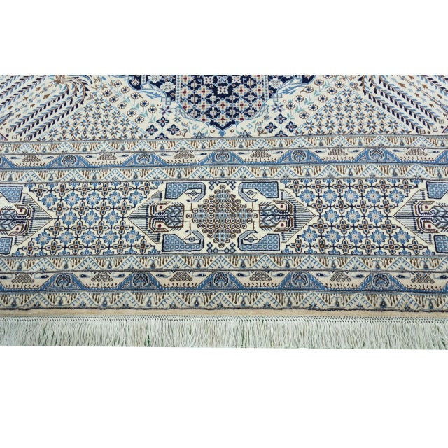 Hand-Knotted Nain 9la Oriental Rug with Silk For Sale - Image 9 of 14