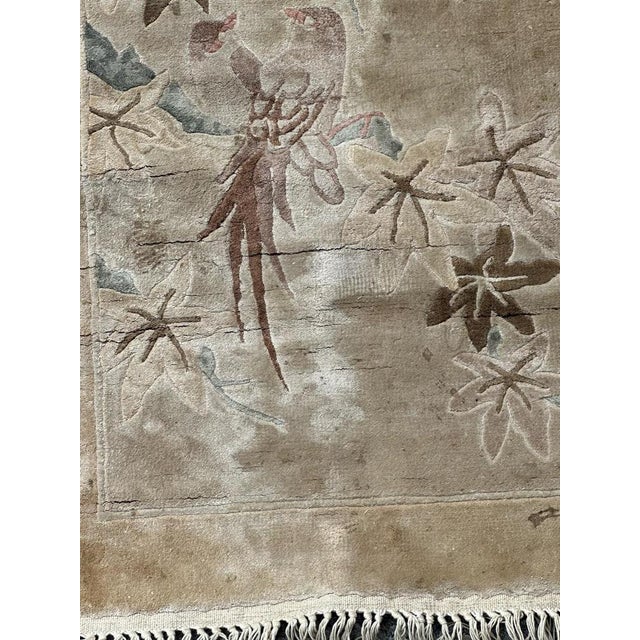 Small Vintage Silk Chinese Pictorial Rug, 1990s For Sale - Image 4 of 10