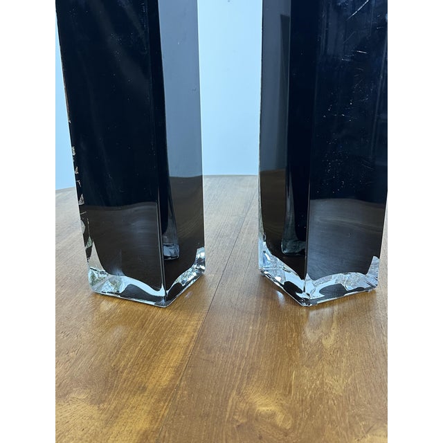 Glass Cubist Vases from Anatole Riecke, 1969, Set of 2 For Sale - Image 7 of 14