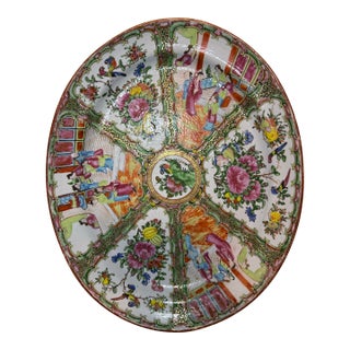 Pristine 19th C. "Palace-Size" Rose Medallion Platter - Investment Grade - 18" For Sale