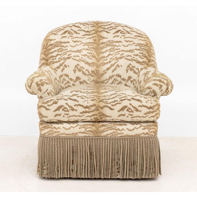 Lee Jofa Tiger Print Upholstered Armchairs, Pair For Sale In New York - Image 6 of 11