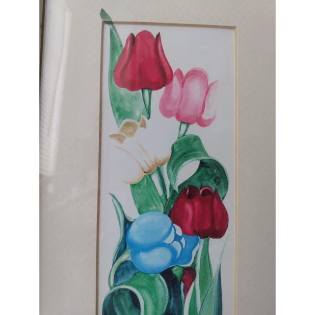 Traditional Mid 20th Century "Daffodils and Tulips" Watercolor Paintings by Patricia Schilling Stewart, Framed - a Pair For Sale - Image 3 of 11