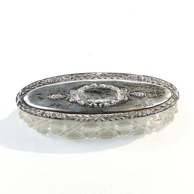 Crystal and Silver Toothpick Holder, United Kingdom, 1930s For Sale - Image 10 of 13