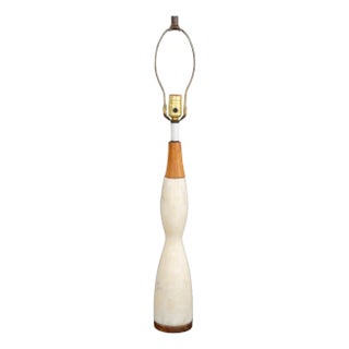Alabaster and Wood Table Lamp For Sale