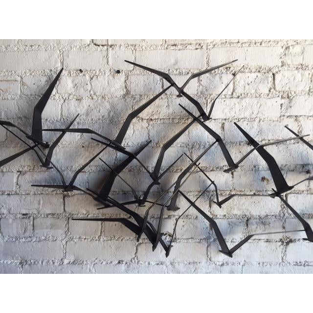 Curtis Jere Large "Birds in Flight" Metal Wall Sculpture Signed 1968