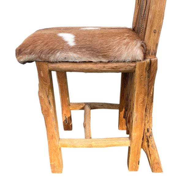 Striking Organic Folk Driftwood Rustic Accent Chair For Sale In Boston - Image 6 of 8