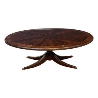 Traditional Oval Mahogany Cocktail Table by Leighton Hall - Showroom Sample For Sale
