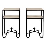 Image of Design Frères 2-Tier Entretoise Side Tables - a Pair For Sale