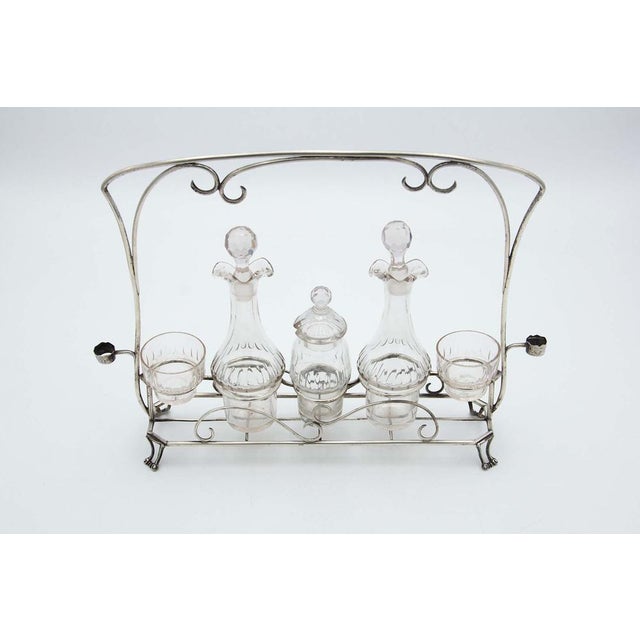 Cruet with Silver Structure and Colorless Glass For Sale - Image 5 of 5