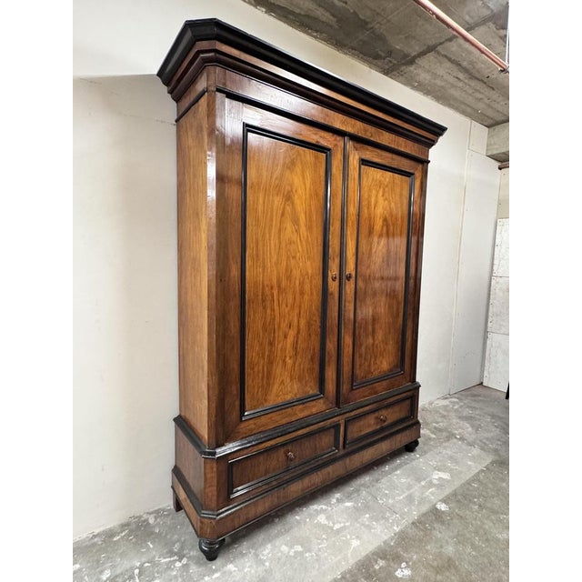 Large Art Deco Amsterdamse School Antique Wardrobe Shelving Cabinet, 1900s In good original condition, comes with original...
