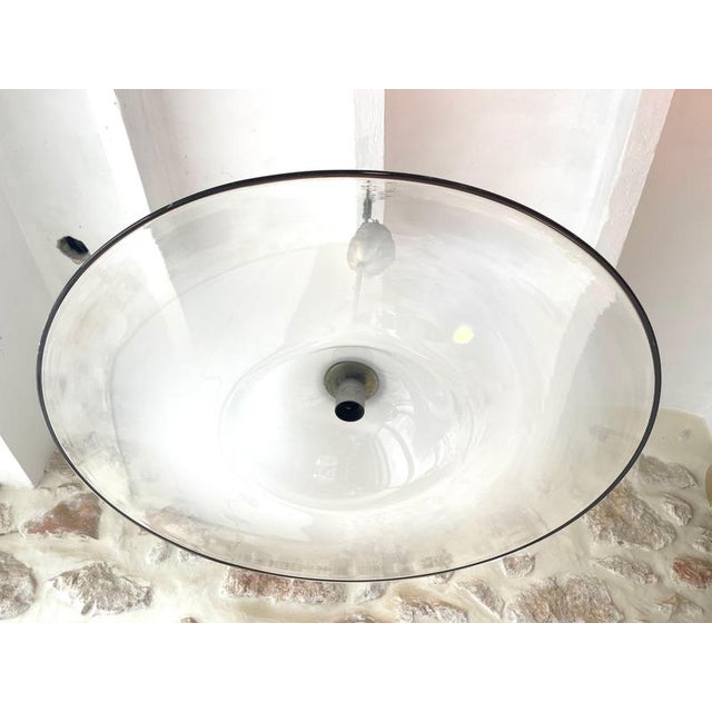 White Murano Glass Suspension attributed to Vistosi, Italy, 1980 For Sale - Image 10 of 11