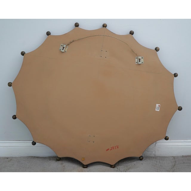 Glass Stunning Decorator Oval Penshell Inlaid Sunburst Mirror For Sale - Image 7 of 8