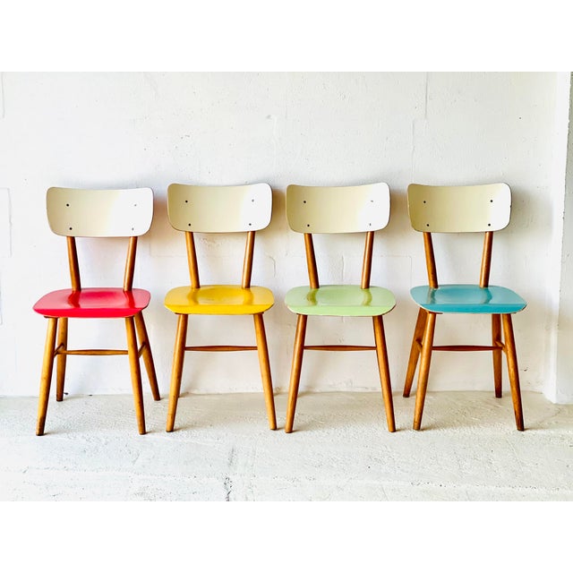 Vintage Dining Chairs from Ton, 1950, Set of 4 For Sale - Image 13 of 18