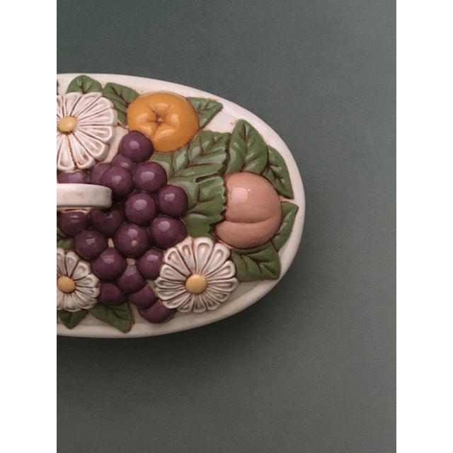 Mid 20th Century Tromp L’oeil Fruit & Flower Basket Covered Dish For Sale - Image 9 of 13