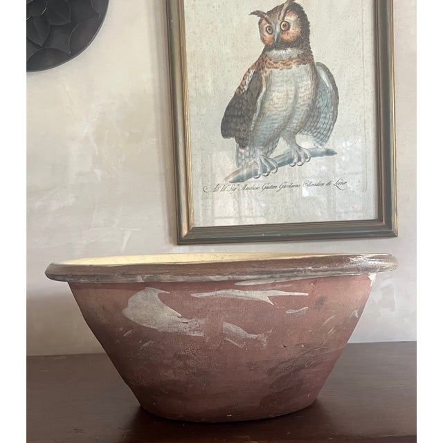 1900 - 1909 Large Terracotta Pancheon Bowl, Yellow Glazed, French, Circa 1900 For Sale - Image 5 of 14