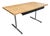 Vintage Mid-Century Modern Oak Writing Desk With Black Drawers & Chrome Base For Sale