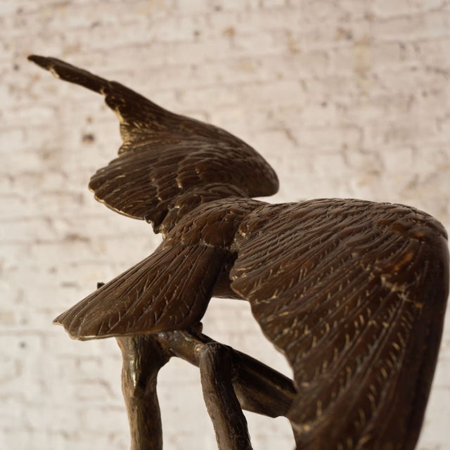 Mid 20th Century 20th Century French Brass Eagle Sculpture For Sale - Image 5 of 5