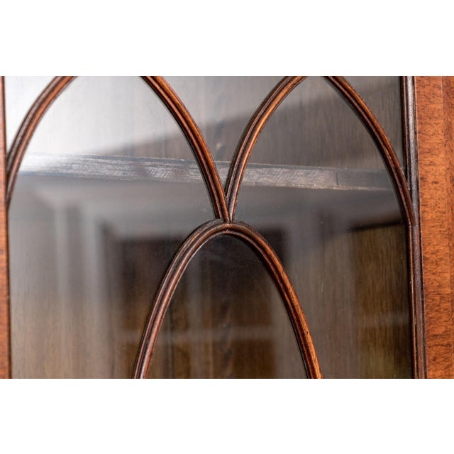 Antique Georgian Style Burl Wood Breakfront Cabinet For Sale - Image 9 of 14