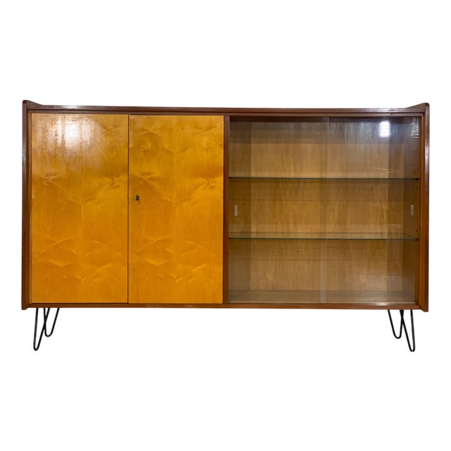 Mid-Century Highboard in Wood For Sale