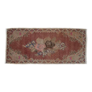 Hand Knotted Small Rug Mid Century Modern Doormat - 1′6″ × 3′3″ For Sale