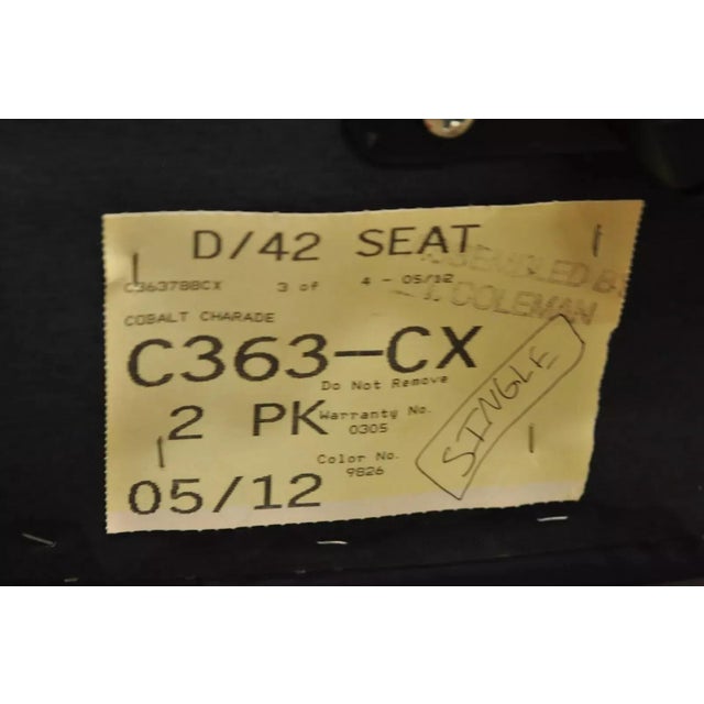 Blue Vintage Chromcraft Mid Century Modern Blue Vinyl Rolling Office Desk Chair (A) For Sale - Image 8 of 10