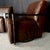 Wood Italian Leather Midcentury Modern Style Swivel Club Armchairs -A Pair For Sale - Image 7 of 12