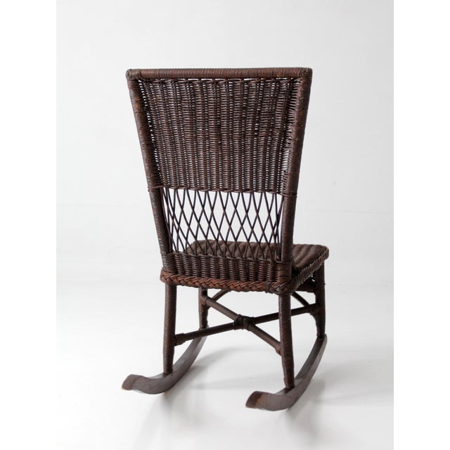 Antique Victorian Wicker Rocking Chair For Sale - Image 12 of 18
