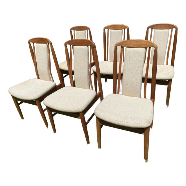 1970s Vintage Teak Benny Linden Dining Chairs- Set of 6 For Sale