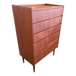 Danish Teak Chest of 6 Drawers, 1960s For Sale