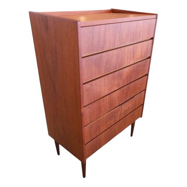 Danish Teak Chest of 6 Drawers, 1960s For Sale