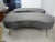 Modern Large Italian Gio Ponti Style Curved Bench With Brass Legs For Sale - Image 3 of 8