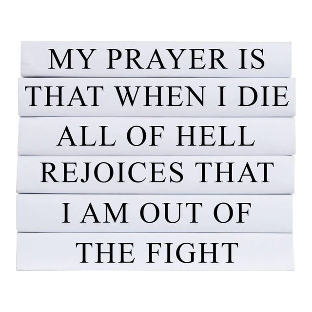 Decorative Books - Quote Book Stack - "The Fight" For Sale