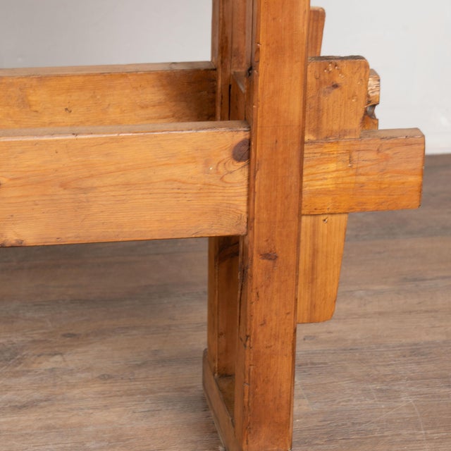 Early 20th Century Rustic Console Table Workbench For Sale - Image 13 of 17